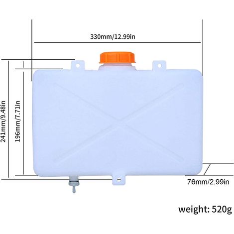 Réservoir de carburant 5,2 L en plastique, bidon d'essence et d'eau universel pour bateau, voiture, camion et accessoires de chauffage de stationnement (1/5)