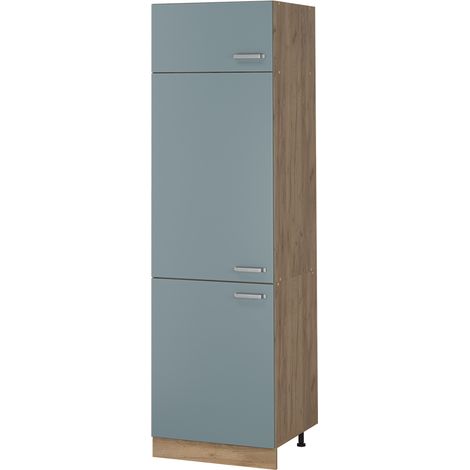 Vorratsschrank R-Line, Blau-Grau/Goldkraft Eiche, 60 cm, Vicco (1/5)