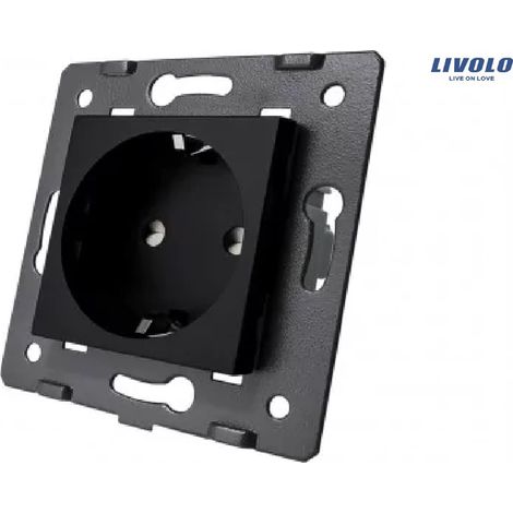 Módulo de toma de corriente eléctrica Livolo 16A - 230V WG-71EU-S-62 Negro (1/3)