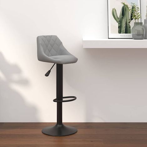 vidaXL Tabouret de bar Gris clair Velours (1/5)