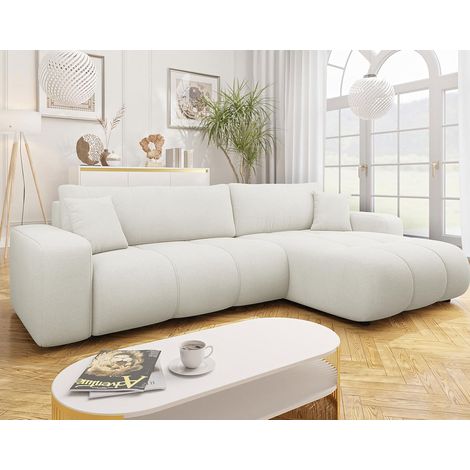 Bestmobilier – Canapé d'angle réversible 5 places convertible avec coffre en tissu 100% polyester – Dimensions 274x145cm – Style contemporain (1/5)