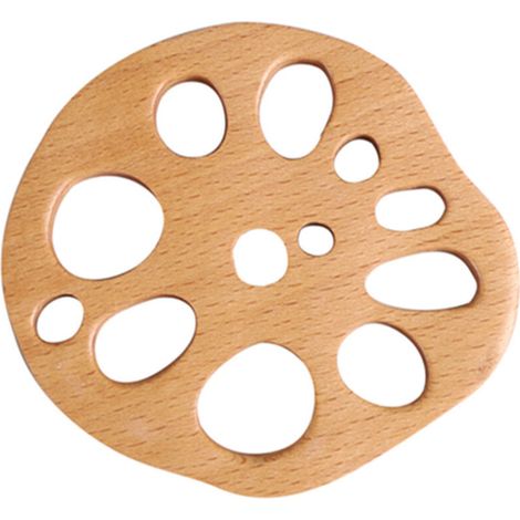Spot créatif tasse caboteur en bois isolation thermique kung fu thé porte-gobelet hêtre racine de lotus pièce caboteur ensemble de 4 (1/5)
