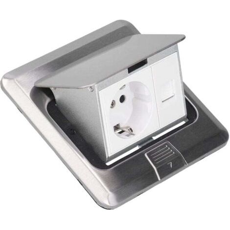 Edelstahl Wasserdicht Eingebaute Bodensteckdose 2-Wege-Bodensteckdose AC 250V 10A