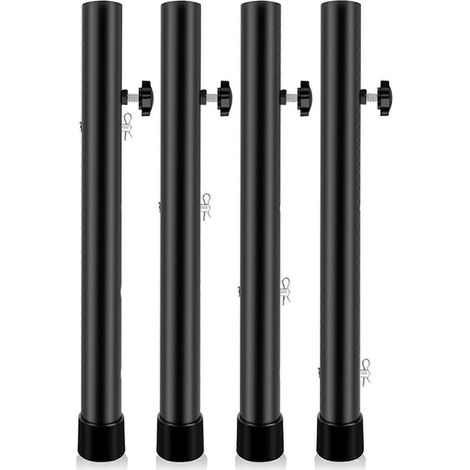 Rallonges de pieds de table pliables et robustes, en acier au carbone, lot de 4, adaptées aux pieds de meubles droits ou courbes. (1/5)