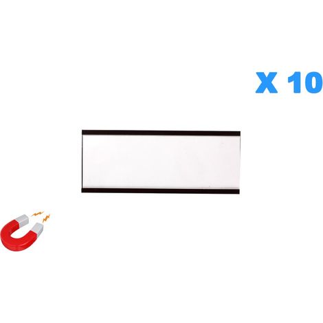 Lot de 10 porte étiquettes magnétiques 30x100mm - 4034126