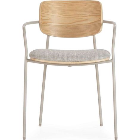 Pack de 2 sillas md-Salomé tapizado textil beige, 75.5cm(alto) 54cm(ancho) 54cm(largo) (1/5)