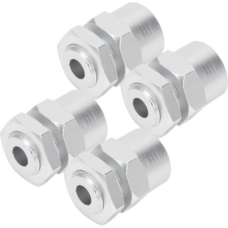 Adaptateur de roue 12mm vers 17mm pour RC Crawler 1/10, hexagone 15mm en argent pour véhicules radiocommandés