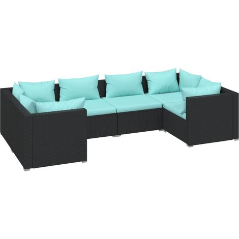 Maison Exclusive - Set Mobili da Giardino 6 pz con Cuscini in Polyrattan Nero