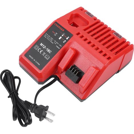 Chargeur batterie lithium 12V-18V pour Milwaukee M12-18C M18, remplacement, prise US 110-240V (1/5)