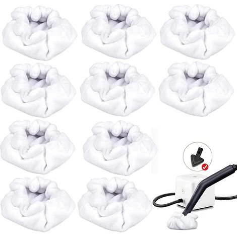 Paquete de 10 almohadillas pequeñas de microfibra compatibles con limpiadores a vapor Dupray, etc., para cepillos triangulares – Accesorios reutilizables y lavables (1/5)