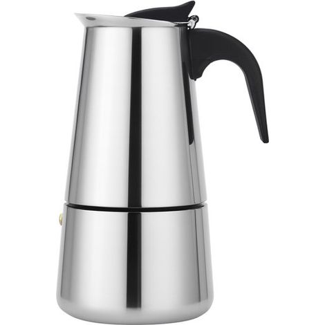 Cafetière à percolation en acier inoxydable 6 tasses (300 ml) – Cafetière italienne – Machine à expresso pour 6 tasses – Ne convient pas à l'induction (1/5)