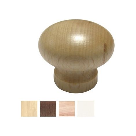 Pomolo de madera lisa blanca de 35 mm Mital