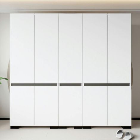 Dressing double blanc, 5 portes et 2 tringles BYRON