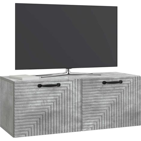 Maison Exclusive - Meuble TV mural Gris béton 78,5 x 31 x 30 cm Bois d'ingénierie