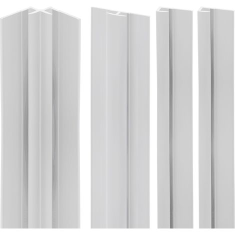 Schulte Zubehörset für DecoDesign Duschrückwände, beinhaltet 2 Endprofile, 1 Eckverbinder in Ecke, 1 Flächenverbinder, 210 cm, Set in Alpinweiß