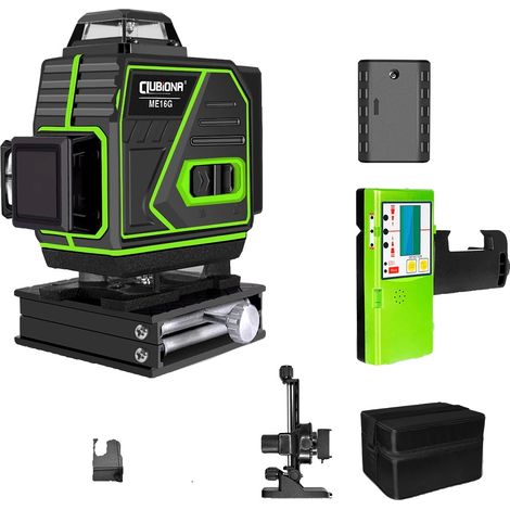 Niveau Laser 4D 16 Lignes, Télécommande, Mode Pulsé, Faisceaux Verts de Haute Visibilité (1/2)