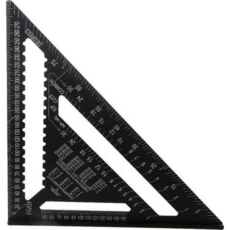30cm Rapporteur Triangle, Règle Triangulaire, Équerre Charpentier Triangle Metrique Professionnel Menuiserie Règle d'Angle (1/5)