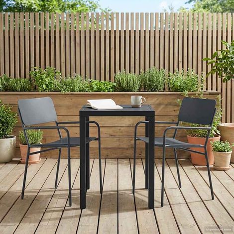 vidaXL Outdoor Furniture Set 3 pcs Anthracite Steel (1/5)