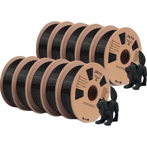 Filamento para impresora 3D, ecológico, de alta resistencia, PLA negro, 10 rollos (1/2)