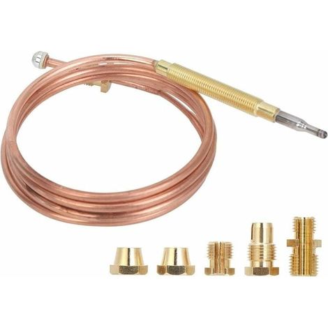 Thermocouple universel, capteurs de température avec écrous, adaptateurs de kit de thermocouple de remplacement pour fours à gaz, cuisinière à induction, cuisinière à gaz, appareil de chauffage-LIAIKI (1/5)