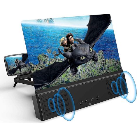 Loupe d'écran pour téléphone portable de 12 pouces avec haut-parleurs Bluetooth (1/5)