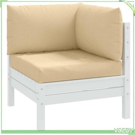 4002655 Coussins de palette lot de 3 beige mélangé tissu (1/5)