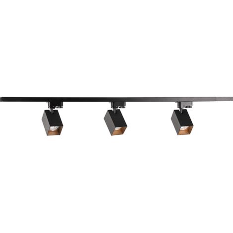 Kit rail noir/or 1m 3 spots GU10 Square Polux IP20 (1/5)