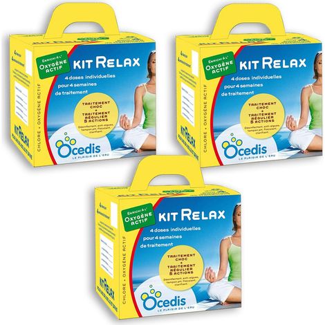 Pack de 3 mois traitement oxygène actif – Désinfectant pour piscine 30m³ – Action anti-algue et clarifiante – Kit Force 5 avec Oxytab – Ocedis