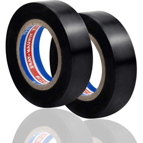 2 rouleaux de ruban isolant, ruban isolant en PVC résistant aux hautes températures, ruban Gaffer 16mm × 6m (noir) (1/4)