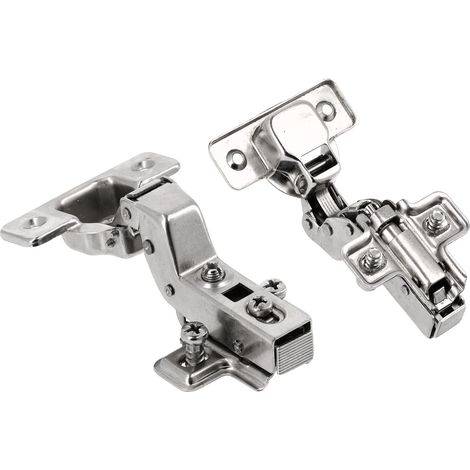 Charnière Invisible Rentrante avec Amortisseur, Fermeture Douce Soft Close, Montage Clip-on, Réglage 3D, Durabilité 80 000 Cycles, pour Meuble de Cuisine, Lot de 2