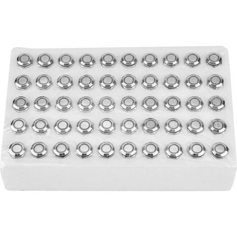 50pcs Bouton Poussoir Métal 12mm Momentané Auto-Réinitialisation Tête Plate 24V LED Vert 4 Broches (1/5)