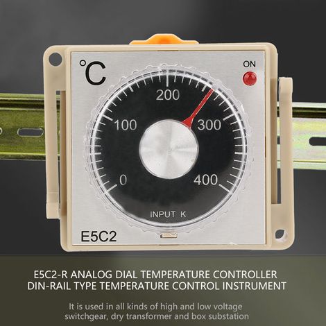 Contrôleur de température analogique à cadran E5C2-R, instrument de contrôle de température sur rail DIN (1/5)