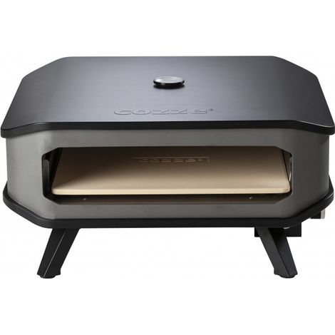 COZZE Forno per pizza a gas 17" con term. fino a 400° 42.5 x 42.5 cm facilmente trasportabile con pietra refrattaria