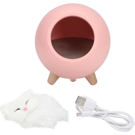 Niedliches rosa LED-Katzenhaus-Nachtlicht – Stimmungsbeleuchtung fürs Schlafzimmer (1/5)