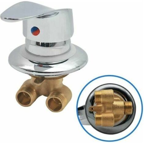 Grifo termostático para ducha de latón macizo cromado – Rosca G1/2 – Cartucho cerámico – Válvulas antirretorno integradas (1/4)