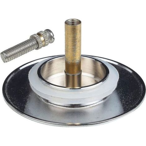 Bouchon de bain 70 mm avec double joint, bouchon de bain universel réglable en hauteur, robinet d'évier en laiton trempé avec (1/4)