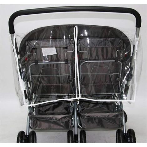 Habillage Universel Pluie pour Poussette DoubleHousse de Pluie Protection Habillage Antipluie Poussette Double (B:Siège gauch [441]