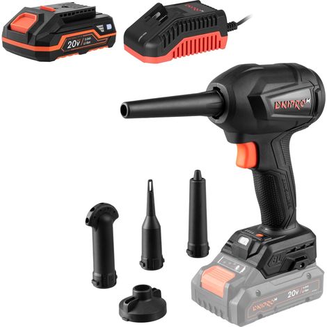 Soplador inalámbrico Dnipro-M ompact 20 V con batería 2 Ah y cargador FC-230, 4 velocidades. DCB-203BC (1/5)