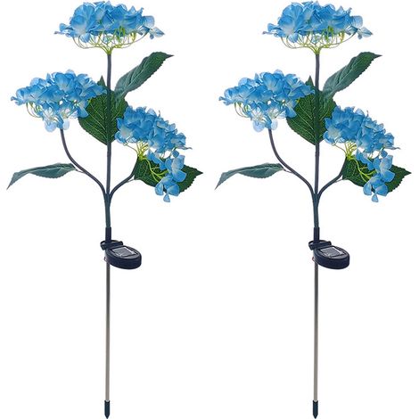 Lampe Solaire Extérieure - Luminaire à Fleurs d'Hortensia - Éclairage Coloré pour Jardin et Cour - Lot de 6 (1/5)