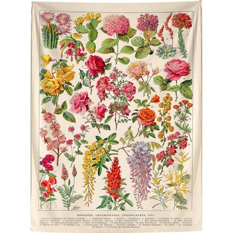 130x150cm Plantes à fleurs Tenture Murale Tapisserie pour la Nature Décorations Couvre-lit Courverture pour la Maison Salon Chambre Dortoir Décor (1/4)