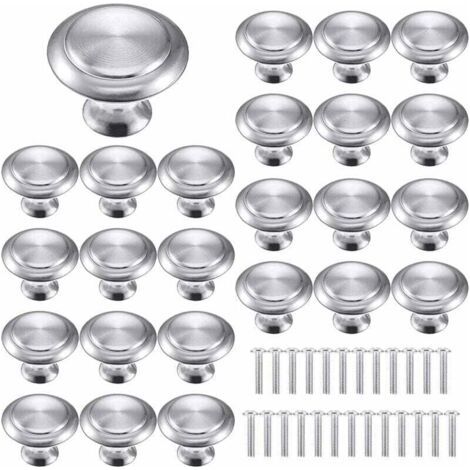 25 pièces Poignées Meuble pour,Boutons de Tiroir,Boutons Porte Rond,Poignées rondes en acier inoxydable,Postuler à Placard Armoire Cuisine, Chambre d'enfant (1/5)