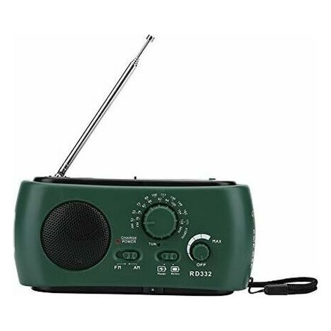 Radio Solaire, Lampe de Poche Solaire à Manivelle d'urgence AM/FM/SW Multifonction avec Lampe de Lecture Rechargeur Téléphone Portable