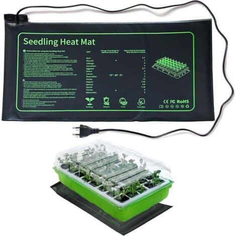 PA Nappe Chauffante Semis Germination IP67 Imperméable 20W Tapis pour Serre Terrarium Plantes 53x25 cm (1/4)