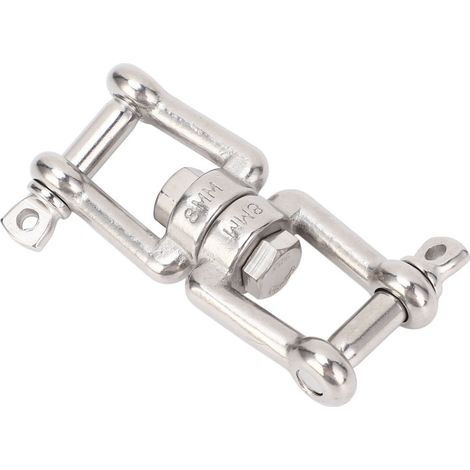 Grillo girevole doppio in acciaio inox, connettore ad anello a forma di otto, dispositivo nautico per navi, barche e yacht, diametro 8 mm, capacità di carico: 300 kg / 661,38 lb (1/5)