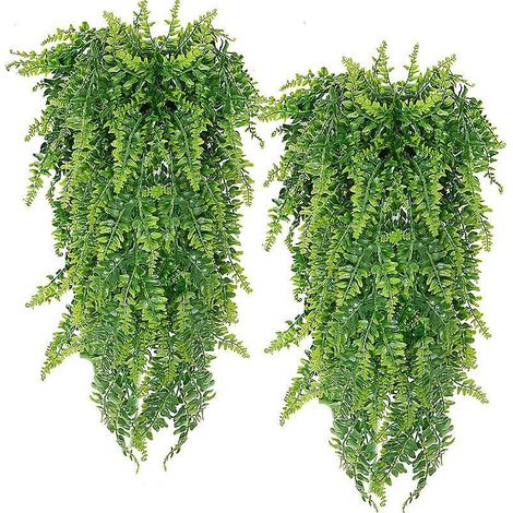 2pcs Lierre Artificielle Plantes Fougre Artificiel Fausse Plante Boston Feuille Fausses Fougres Artificielles Plastique Vigne Suspendue Fougre Fau