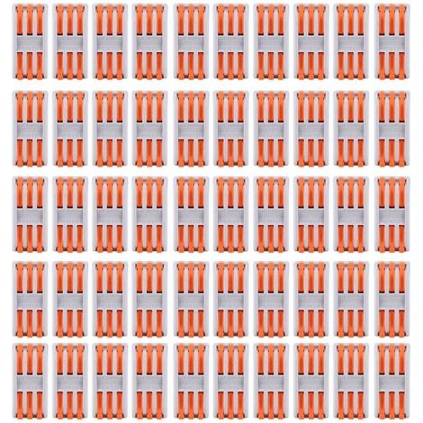 50 pièces conducteur de câblage 1128AWG PCT-2-3 connecteur de borne de câblage rapide orange,DUBUNS (1/5)