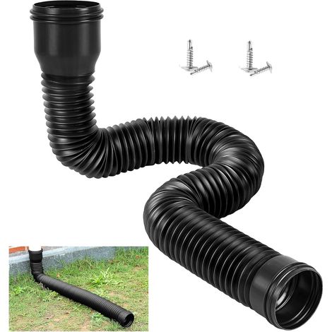 Flexible Gutter Extension Round Downpipe Extension 80/100mm Gutter Extension Kit 18-59 Inch (1/5)