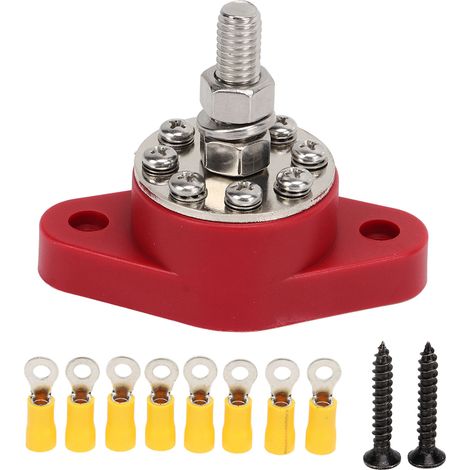 Barre de distribution puissance M10 3/8in DC 48V 180A Borne de jonction batterie avec 8 bornes de raccordement (1/5)