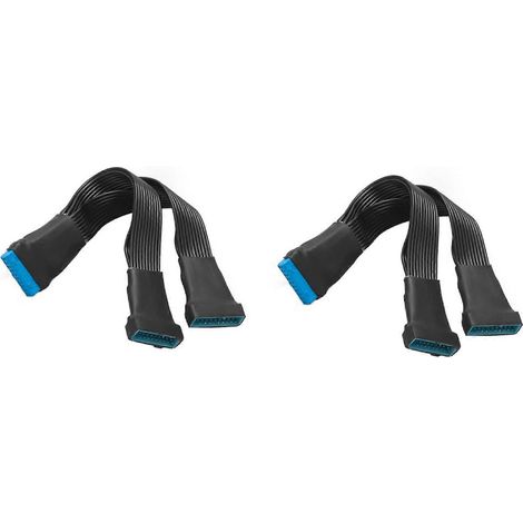 2 câbles répartiteurs internes USB 3.0 de carte mère 19/20 broches, 1 vers 2, 15 cm (1/5)