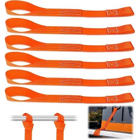Sangles d'Arrimage Arrimage 1000 Kg Sangle Arrimage 43 x 3,8 cm Sangle Moto Sangle Arrimage Moto Boucles Souples pour Porte-vélo, Remorque, Quad, ATV (1/4)